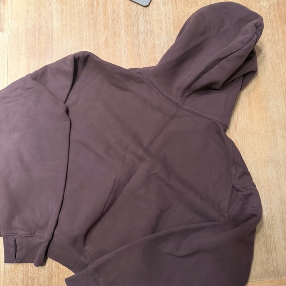 Aritzia TNA Brown Cozy Sweatfleece Boyfriend Boxy Zip Hoodie M - Picture 8 of 8